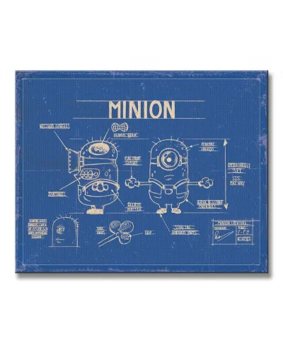 Despicable me blue print - Obraz na płótnie