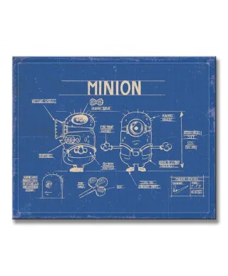 Despicable me blue print - Obraz na płótnie