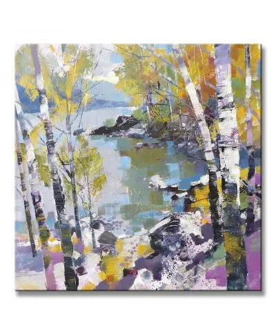 Obraz do salonu - Birch in Spring - 40x40 cm