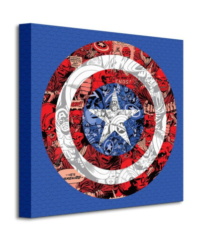 Marvel (Captain America Shield Collage) - Obraz na płótnie