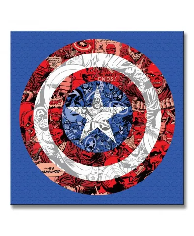 Marvel (Captain America Shield Collage) - Obraz na płótnie