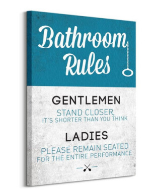 Bathroom Rules - Obraz na płótnie