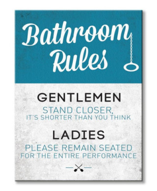 Bathroom Rules - Obraz na płótnie