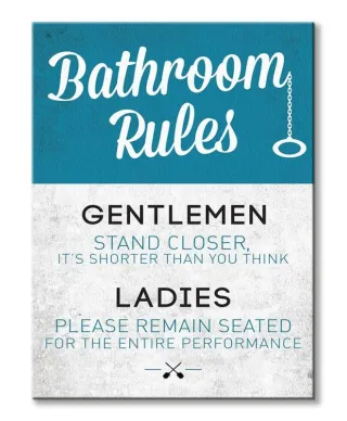 Bathroom Rules - Obraz na płótnie