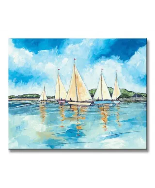 Obraz na płótnie - Łodzie - Getting Ready To Sail - 50x40 cm