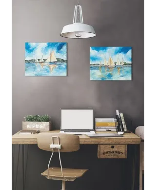 Obraz na płótnie - Łodzie - Getting Ready To Sail - 50x40 cm