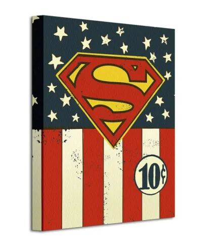 DC Comics (Superman Flag 10c) - Obraz na płótnie