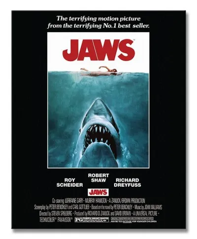 Jaws (One Sheet) - Obraz na płótnie