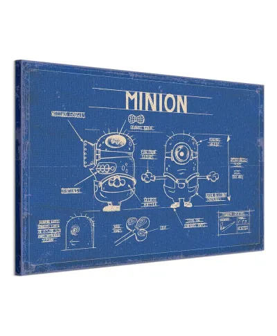 Despicable Me Blue Print - Obraz na płótnie