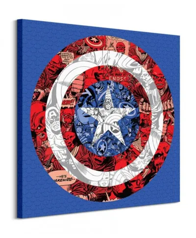 Marvel (Captain America Shield Collage) - Obraz na płótnie