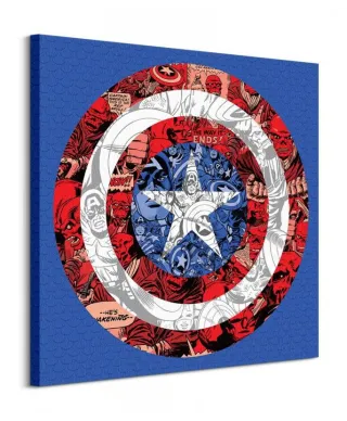 Marvel (Captain America Shield Collage) - Obraz na płótnie