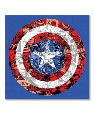 Marvel (Captain America Shield Collage) - Obraz na płótnie