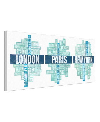 London Paris New York Type - Obraz na płótnie