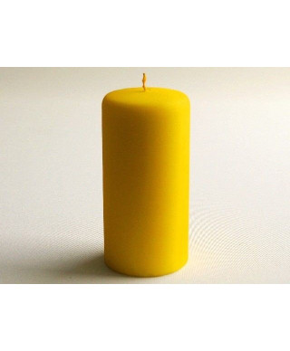 Świeca ozdobna - Żółta velvet - 7x15cm