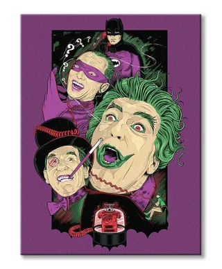 DC Retro Batman Villains - Obraz na płótnie