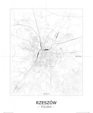 Rzeszów - Czarno-biała mapa