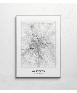 Warszawa - Czarno-biała mapa