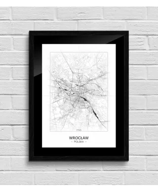 Wrocław - Czarno-biała mapa