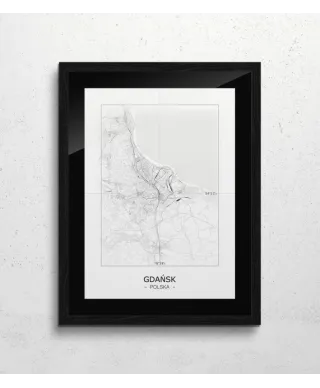 Gdańsk - Czarno-biała mapa