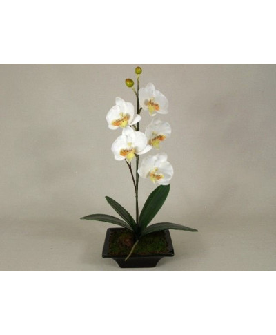 Sztuczny storczyk - Orchidea - W doniczce - Biały - 28x50cm