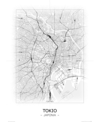 Tokio - Czarno-biała mapa