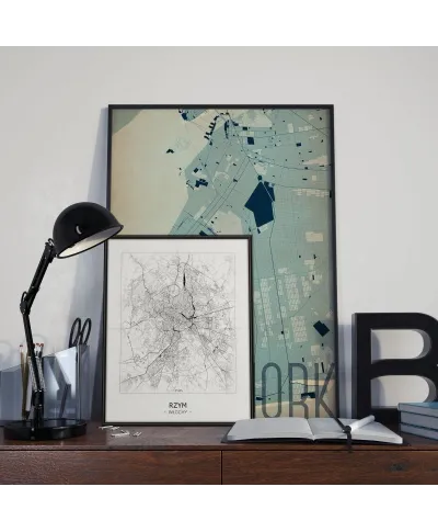 Kraków - Czarno-biała mapa