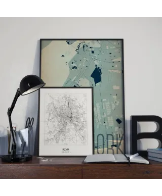 Kraków - Czarno-biała mapa