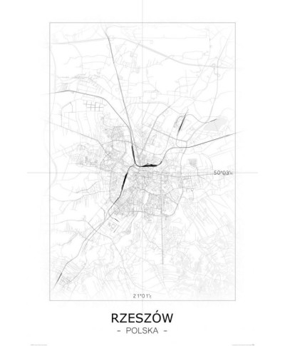 Rzeszów - Czarno-biała mapa