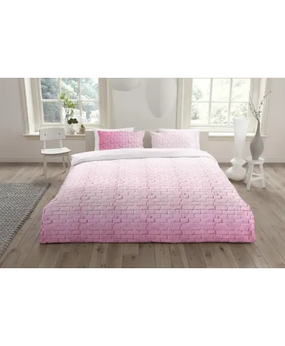 Pościel bawełniana - ANEEZA Pink Brick - 160x200 cm