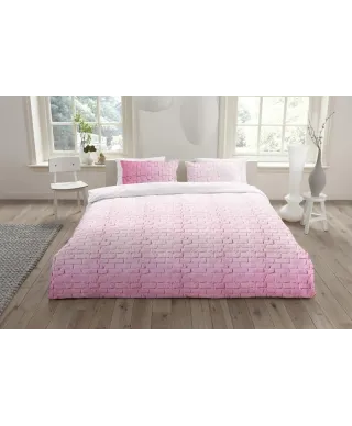 Pościel bawełniana - ANEEZA Pink Brick - 160x200 cm