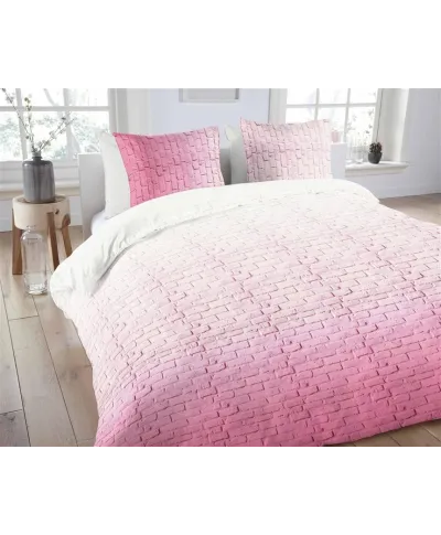 Pościel bawełniana - ANEEZA Pink Brick - 160x200 cm