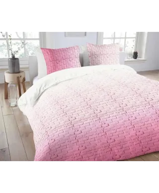 Pościel bawełniana - ANEEZA Pink Brick - 160x200 cm