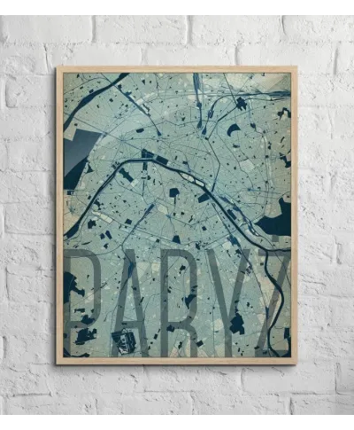 Plakat do sypialni - Paryż - Artystyczna mapa - 40x50 cm