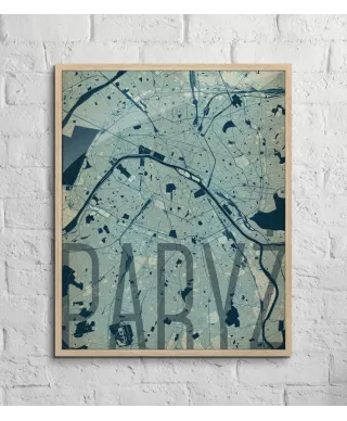 Plakat do sypialni - Paryż - Artystyczna mapa - 40x50 cm