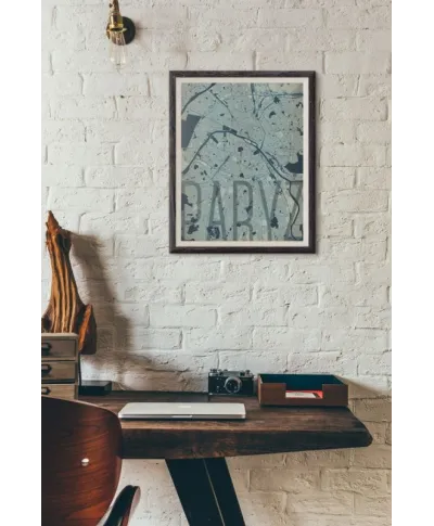 Plakat do sypialni - Paryż - Artystyczna mapa - 40x50 cm
