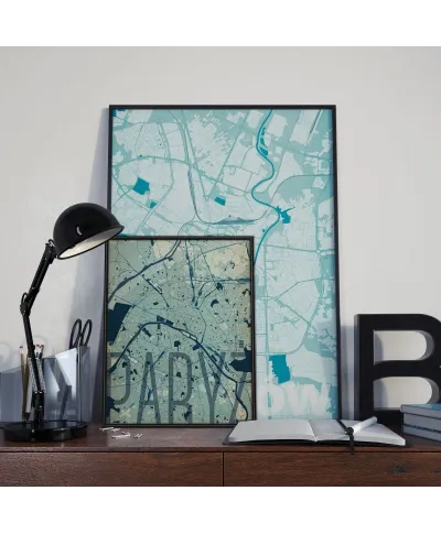 Plakat do sypialni - Paryż - Artystyczna mapa - 40x50 cm