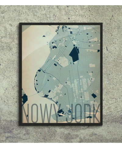 Plakat ścienny - Nowy Jork - Artystyczna mapa - 40x50 cm