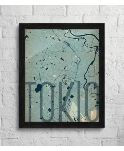 Plakat do salonu - Tokio - Artystyczna mapa - 40x50 cm