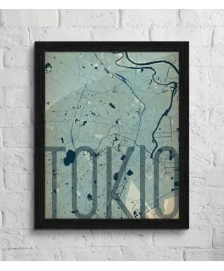 Plakat do salonu - Tokio - Artystyczna mapa - 40x50 cm