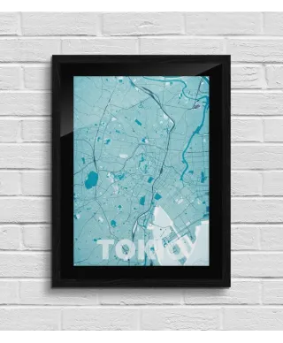 Plakat na ścianę - Tokio - Błękitna mapa - 50x70 cm
