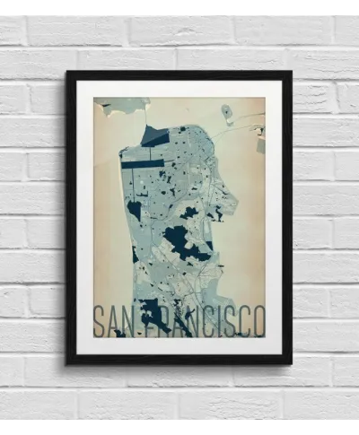 Plakat ścienny - San Francisco - Artystyczna mapa - 50x70 cm