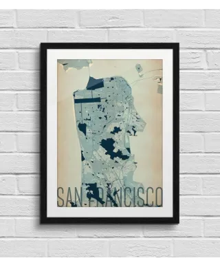 Plakat ścienny - San Francisco - Artystyczna mapa - 50x70 cm