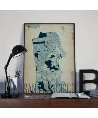 Plakat ścienny - San Francisco - Artystyczna mapa - 50x70 cm