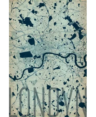 Plakat na ścianę - Londyn - Artystyczna mapa - 50x70 cm