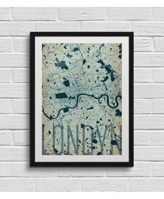 Plakat na ścianę - Londyn - Artystyczna mapa - 50x70 cm