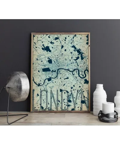 Plakat na ścianę - Londyn - Artystyczna mapa - 50x70 cm