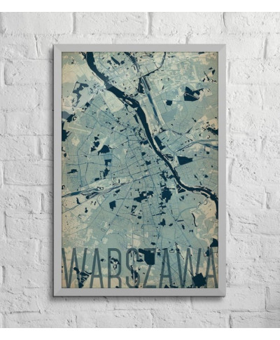 Plakat ścienny - Warszawa - Artystyczna mapa - 61x91,5 cm