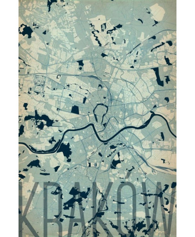 Plakat na ścianę - Kraków - Artystyczna mapa - 61x91,5 cm