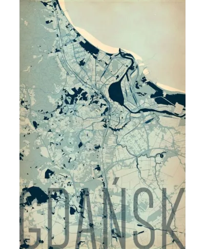 Plakat ścienny - Gdańsk - Artystyczna mapa - 61x91,5 cm