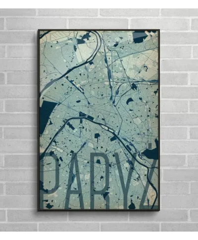 Plakat do biura - Paryż - Artystyczna mapa - 61x91,5 cm